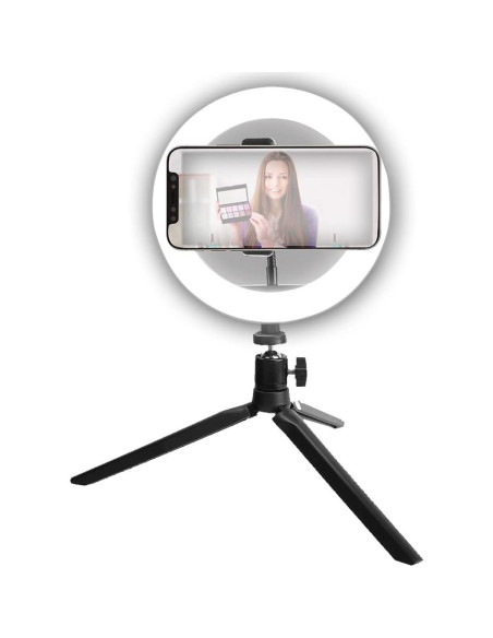 Luz de Anillo LED 20.32 cm Vivitar con Soporte y USB Blanca