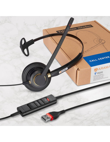 Auriculares USB Arama A800USB con micrófono cancelador de ruido