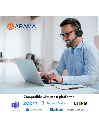 Auriculares USB Arama A800USB con micrófono cancelador de ruido