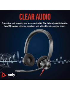 Auricular con cable Poly Blackwire 3320 USB-C - Estéreo Hi-Fi 2
