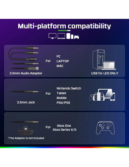 Auriculares Gaming Fachixy FC-200 con Micrófono y RGB