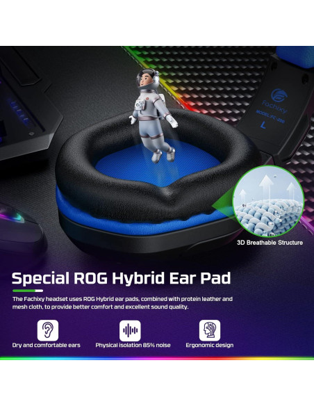 Auriculares Gaming Fachixy FC-200 con Micrófono y RGB
