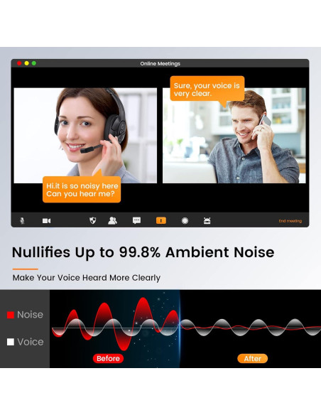 Auriculares EKSA H2 con micrófono USB y cancelación de ruido