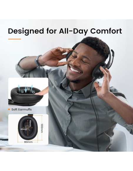 Auriculares EKSA H2 con micrófono USB y cancelación de ruido