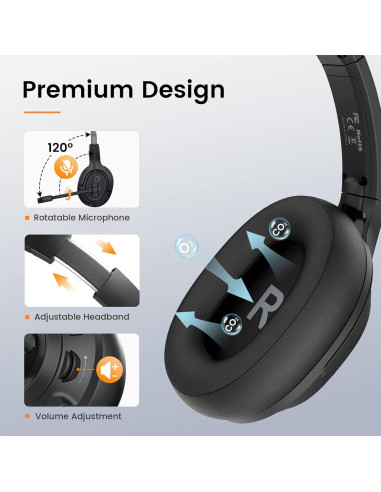 Auriculares EKSA H2 con micrófono USB y cancelación de ruido