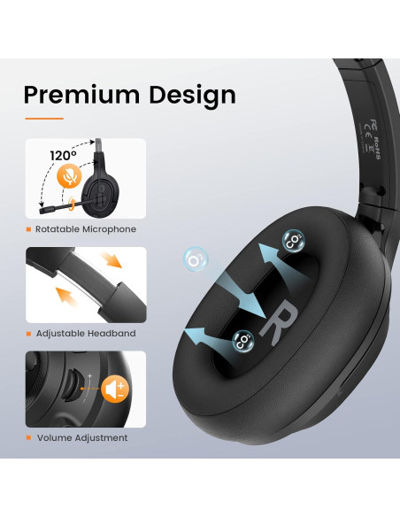 Auriculares EKSA H2 con micrófono USB y cancelación de ruido