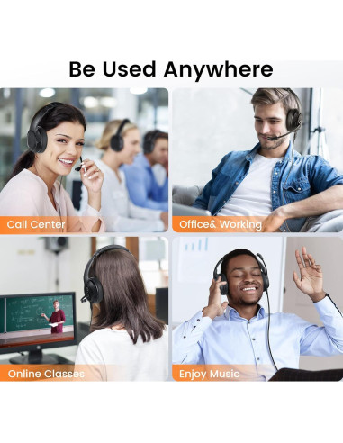 Auriculares EKSA H2 con micrófono USB y cancelación de ruido