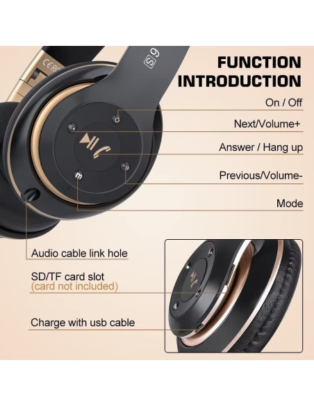 Auriculares Inalámbricos PRTUKYT 6S Bluetooth 5.0 Hi-Fi Negro