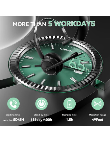 Auricular Inalámbrico LEVN CT001 Bluetooth 5.2 con Cancelación de Ruido