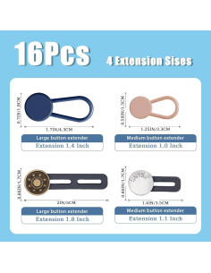 Extensores de Cintura para Pantalones Kikazarru 16 Piezas 2