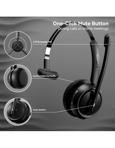 Auricular Inalámbrico LEVN CT001 Bluetooth 5.2 con Cancelación de Ruido