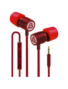 Auriculares con Cable LUDOS ULTRA Rojo - Aislamiento de Ruido, Micrófono