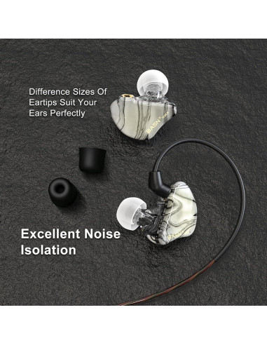 Auriculares In-Ear BASN MMCX HiFi con Bajo Potente - Blanco