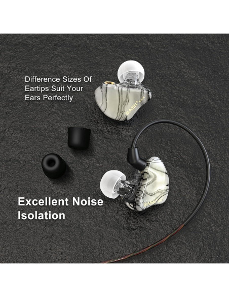 Auriculares In-Ear BASN MMCX HiFi con Bajo Potente - Blanco