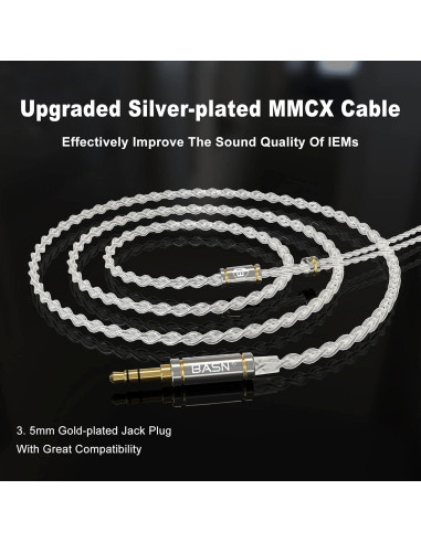 Auriculares In-Ear BASN MMCX HiFi con Bajo Potente - Blanco