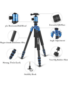 Trípode ZOMEI Z818 de Aluminio 165 cm Ligero 1.58 kg 2