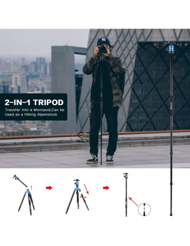 Trípode ZOMEI Z818 de Aluminio 165 cm Ligero 1.58 kg