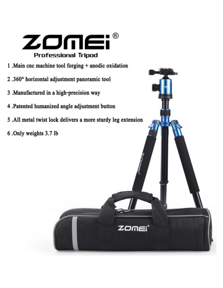 Trípode ZOMEI Z818 de Aluminio 165 cm Ligero 1.58 kg