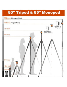 Trípode de Alta Resistencia JOILCAN 85" para Cámara y Teléfono 2