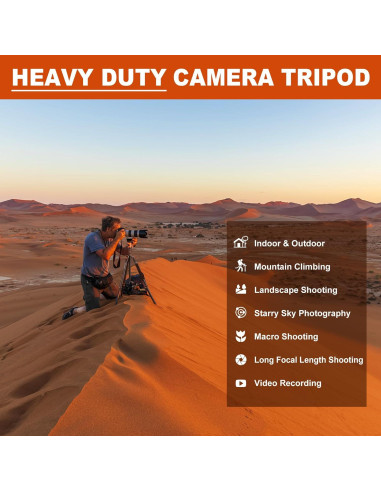 Trípode de Alta Resistencia JOILCAN 85" para Cámara y Teléfono