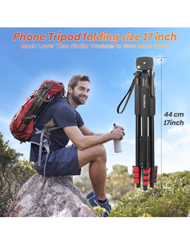 Trípode para teléfono NovoNost KT65 con control remoto 165 cm