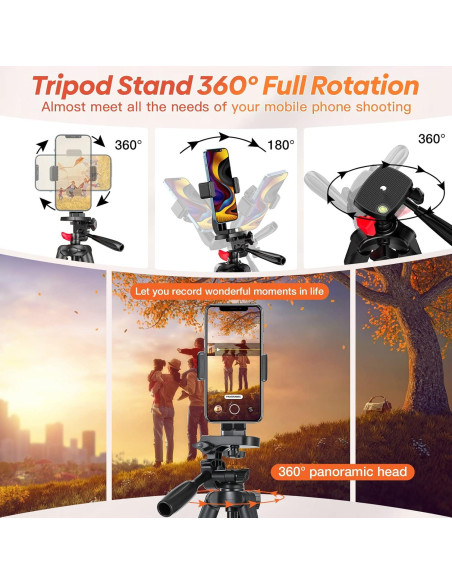 Trípode para teléfono NovoNost KT65 con control remoto 165 cm