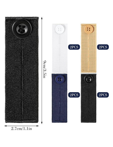 Extensores de Cintura Elásticos 8 Pcs Salbsever para Pantalones