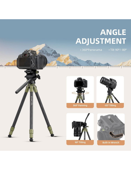 Trípode de fibra de carbono Cayer CH10L con cabezal fluido S1