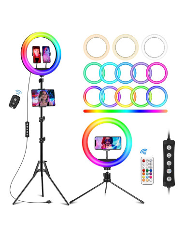 Luz de Anillo STALLY 31.24 cm con Trípode Ajustable 160 cm