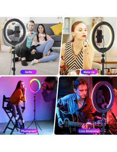 Luz de Anillo STALLY 31.24 cm con Trípode Ajustable 160 cm