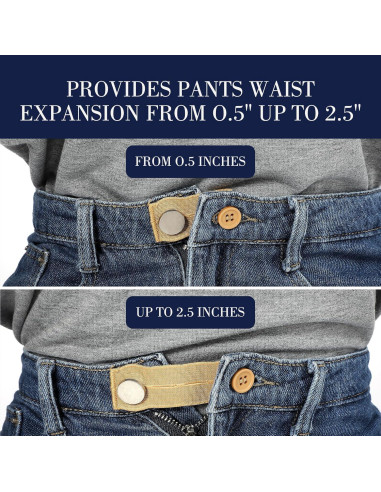 Extensores de Cintura Elásticos 8 Pcs Salbsever para Pantalones