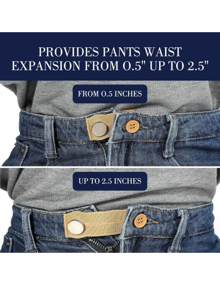 Extensores de Cintura Elásticos 8 Pcs Salbsever para Pantalones