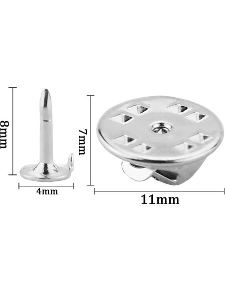 Pines de Corbata JANYUN 120 Piezas Plateados 8mm x 4mm