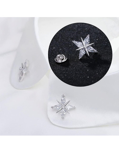 Pines de Corbata JANYUN 120 Piezas Plateados 8mm x 4mm