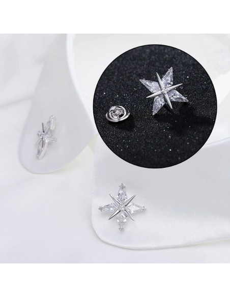 Pines de Corbata JANYUN 120 Piezas Plateados 8mm x 4mm