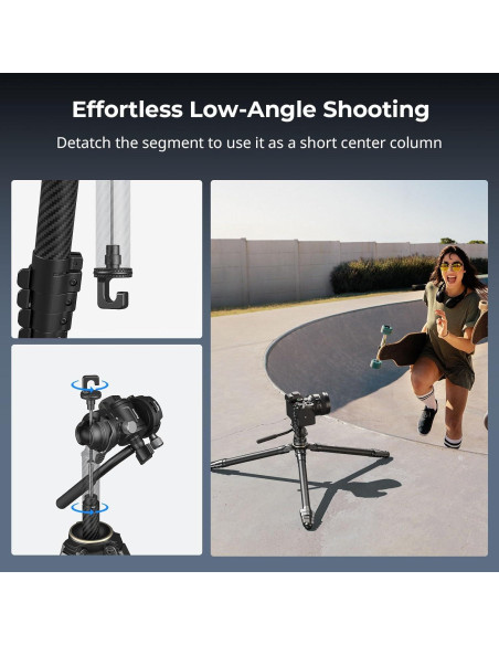 Trípode de Viaje SmallRig de Fibra de Carbono 1.37kg 158cm