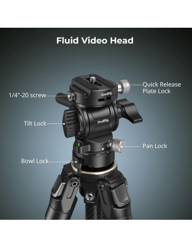 Trípode de Viaje SmallRig de Fibra de Carbono 1.37kg 158cm