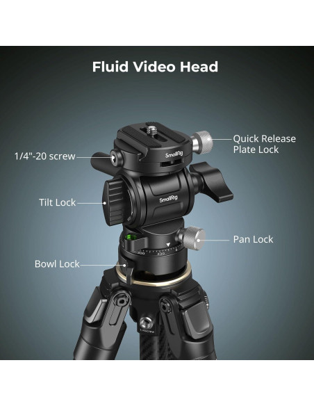 Trípode de Viaje SmallRig de Fibra de Carbono 1.37kg 158cm