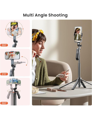 Trípode para Teléfono Selfie LINBER S30 con Luz y Control Remoto