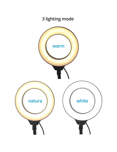 Soporte de Cámara de Techo QWORK con Luz de Anillo 15.24 cm