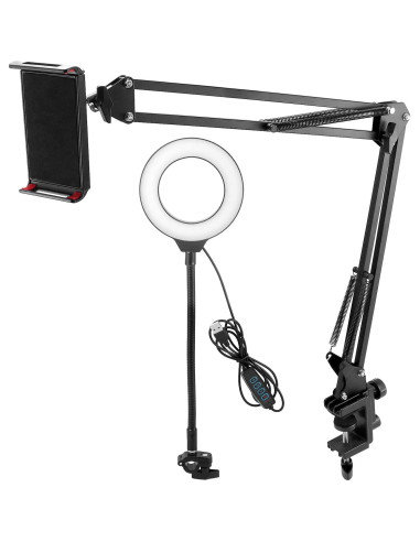 Soporte de Cámara de Techo QWORK con Luz de Anillo 15.24 cm