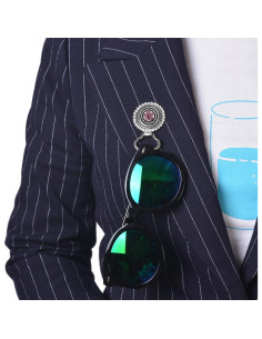 Broche Sujetagafas Intercambiable MJartoria con Flores y Rhinestone 2