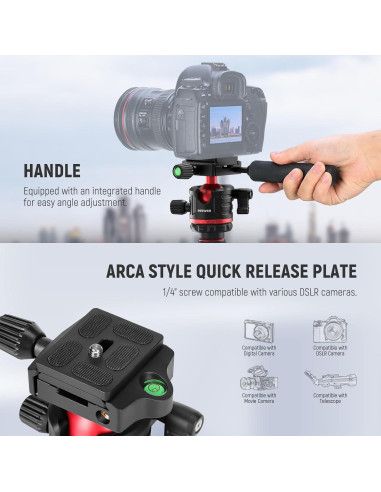 Trípode y Monopod NEEWER 77" Aluminio Ligero para DSLR