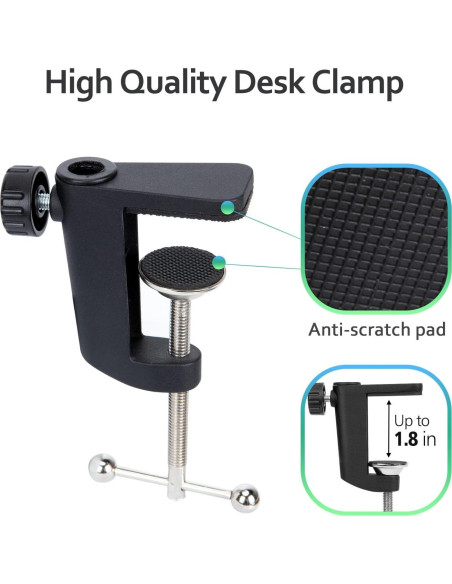 Brazo de micrófono ajustable Fifine AM8 con adaptador y fundas