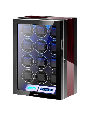 Enrollador de Relojes Automáticos LELTNSOU 12 Espacios con Huella