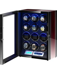 Enrollador de Relojes Automáticos LELTNSOU 12 Espacios con Huella 2