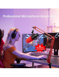 Brazo Boom Soporte de Micrófono YOUSAHRES Rojo Ajustable 2