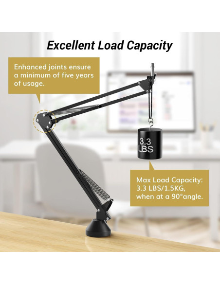 Brazo de Micrófono Ajustable TONOR T10 con Filtro Pop 180