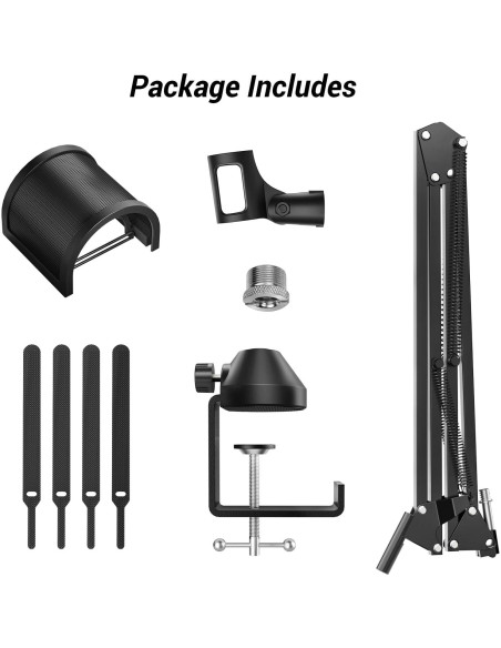 Brazo de Micrófono Ajustable TONOR T10 con Filtro Pop 180