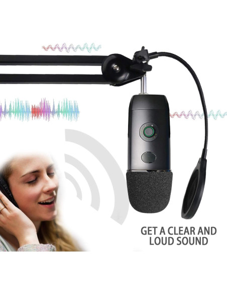 Filtro Pop para Micrófono Blue Yeti X con Pantalla Espuma 100mm